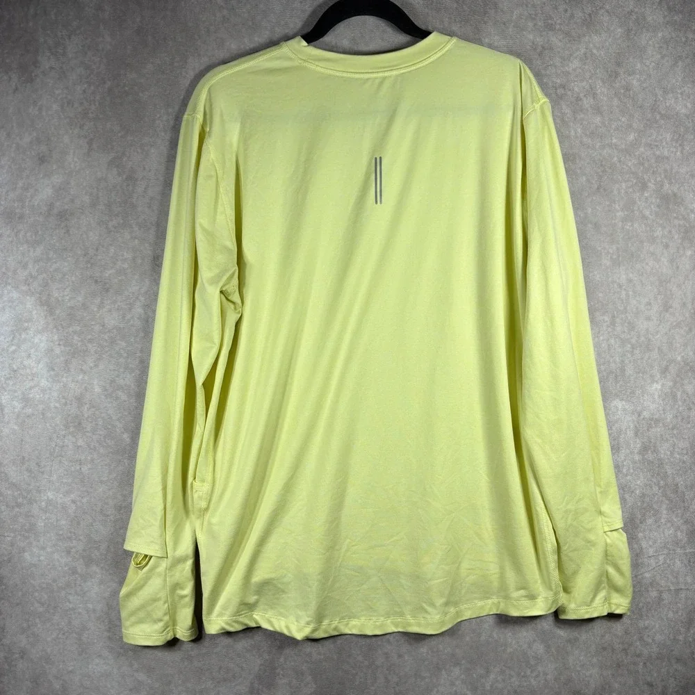 Nike Shirt Mens Size XL Yellow Dri-Fit Running Long Sleeve Activewear Gym Active